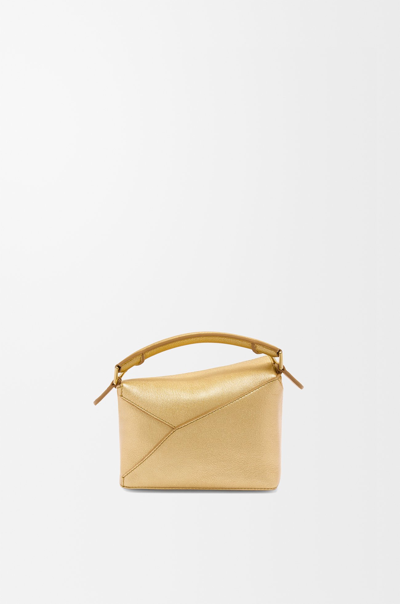 LOEWE Mini Puzzle Edge bag in laminated lambskin Gold plp_rd