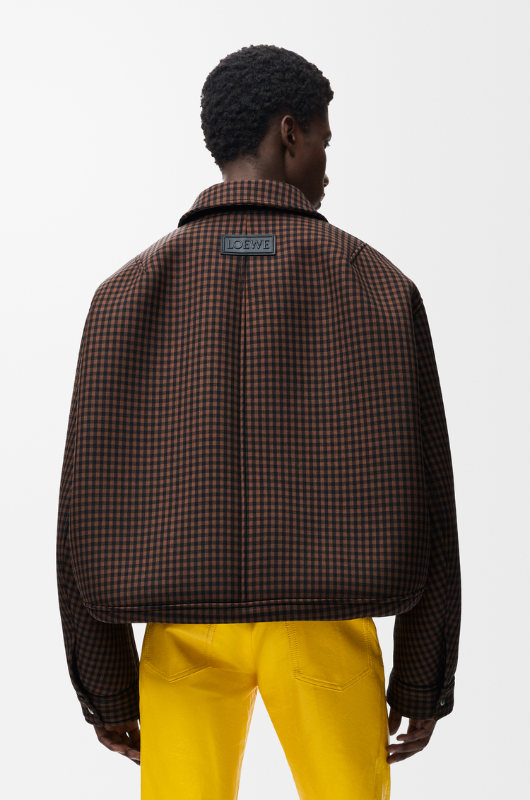 LOEWE Chaqueta con cordón de ajuste en lana Marrón/Negro