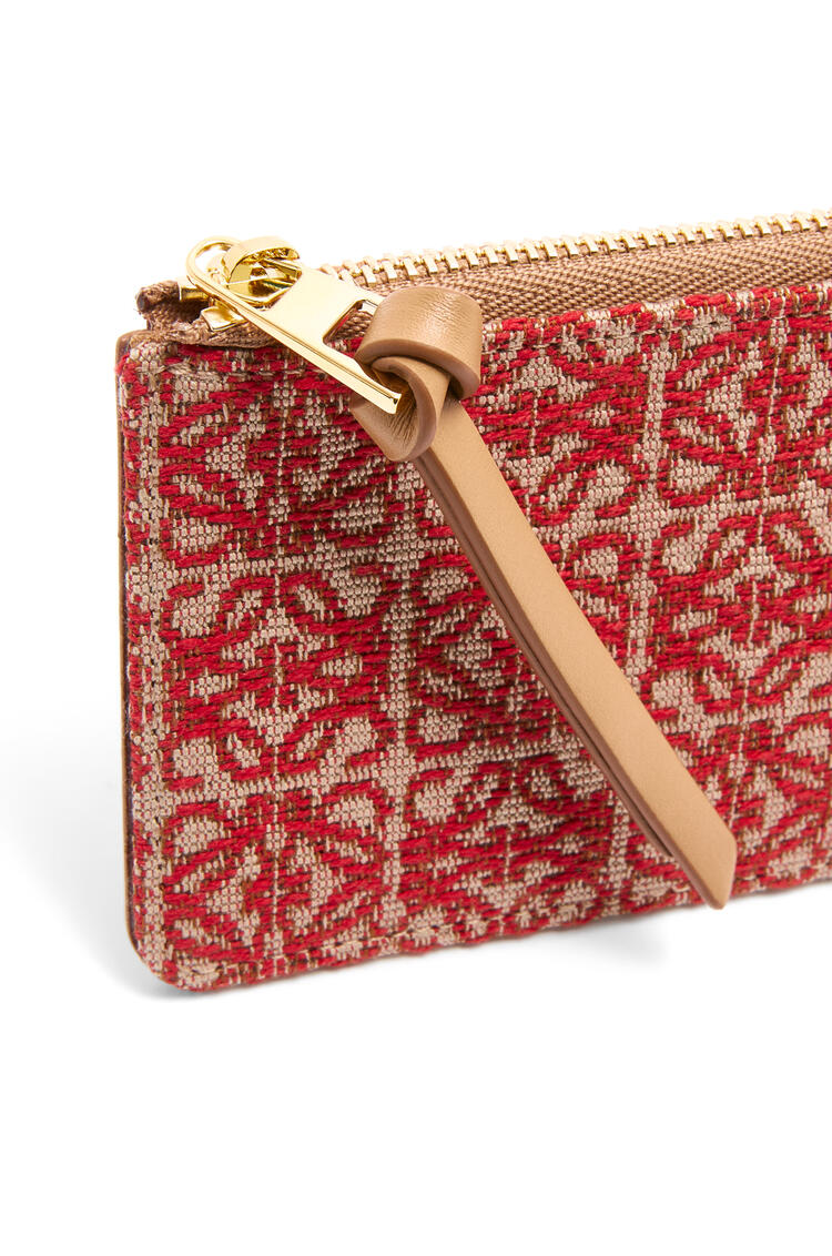 LOEWE Coin cardholder in jacquard and calfskin Red/Warm Desert pdp_rd