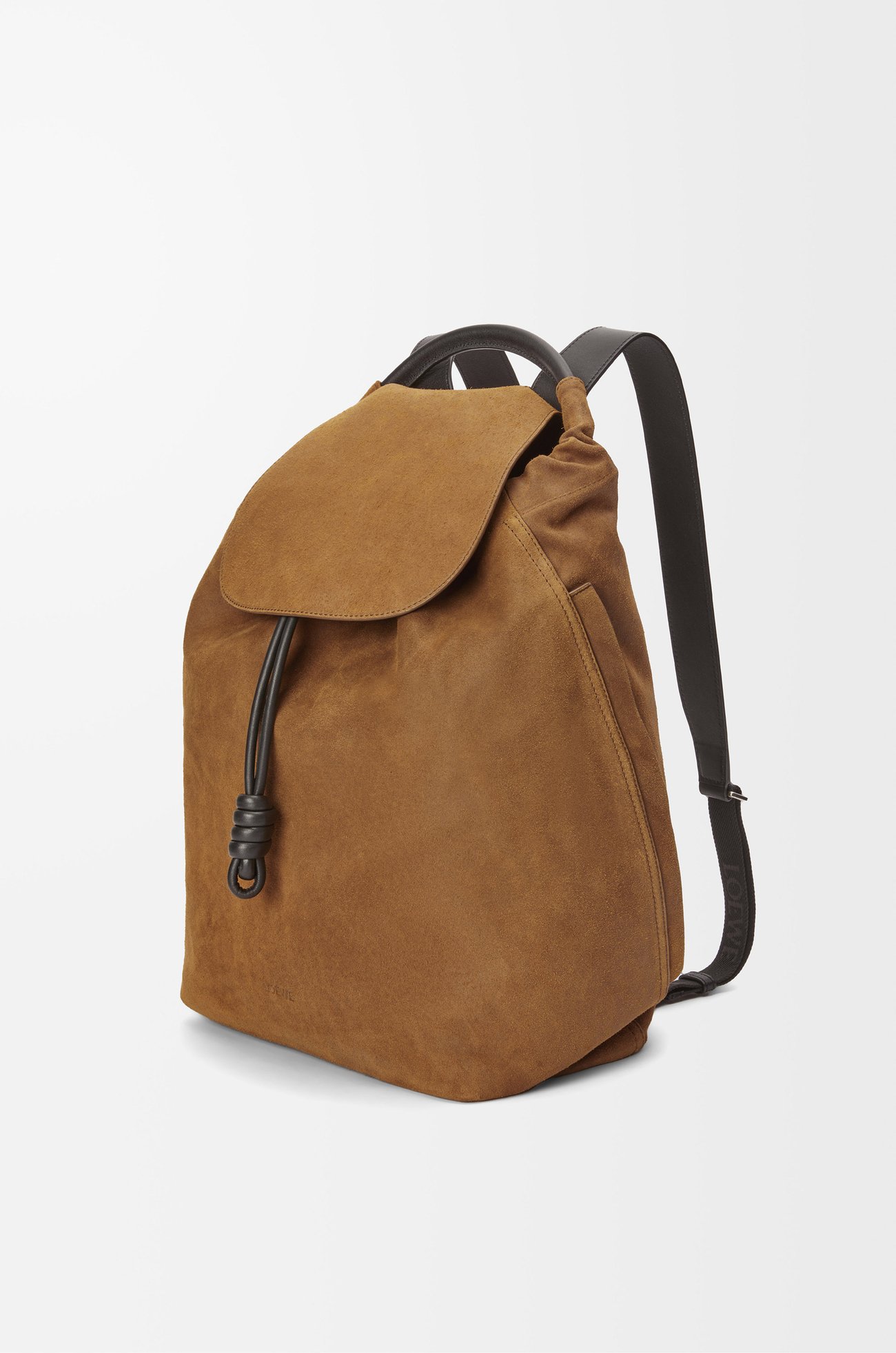 LOEWE Flamenco backpack in pressed suede Cognac