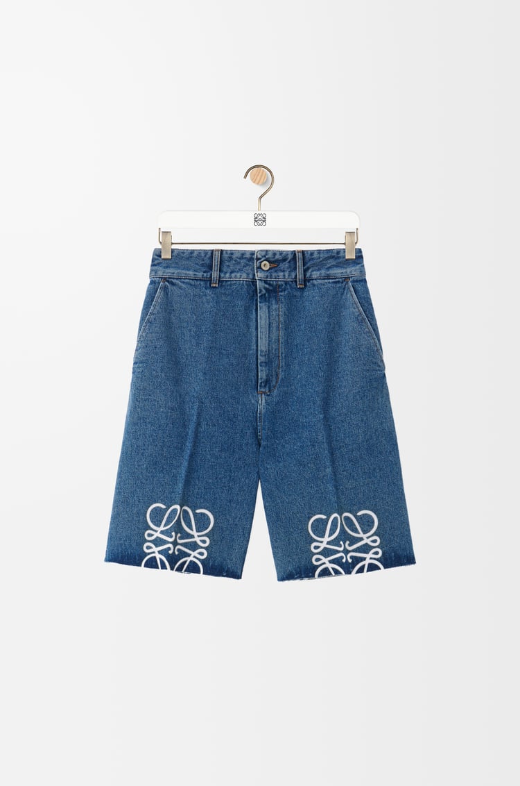 LOEWE Anagram shorts in denim Jeans Blue