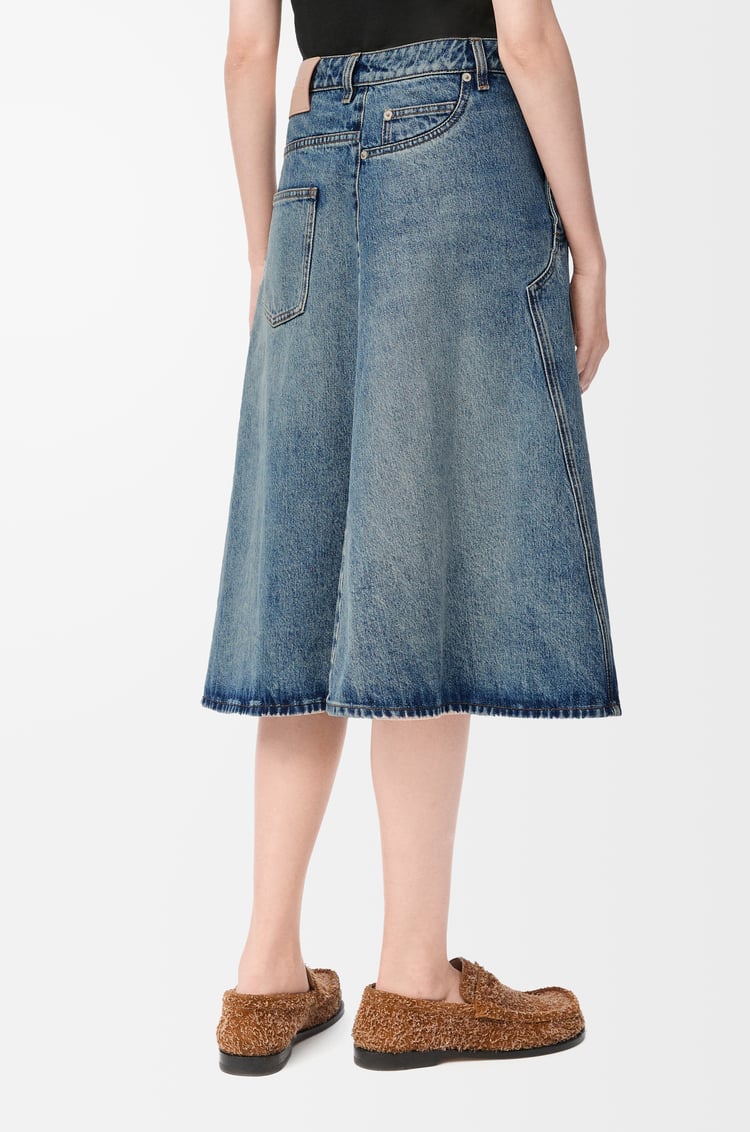 LOEWE Falda deconstruida en denim Denim