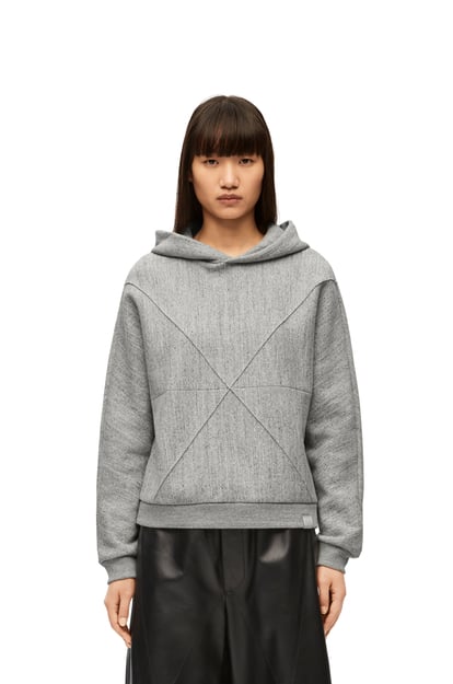 LOEWE Puzzle fold regular fit hoodie in cotton Light Grey plp_rd