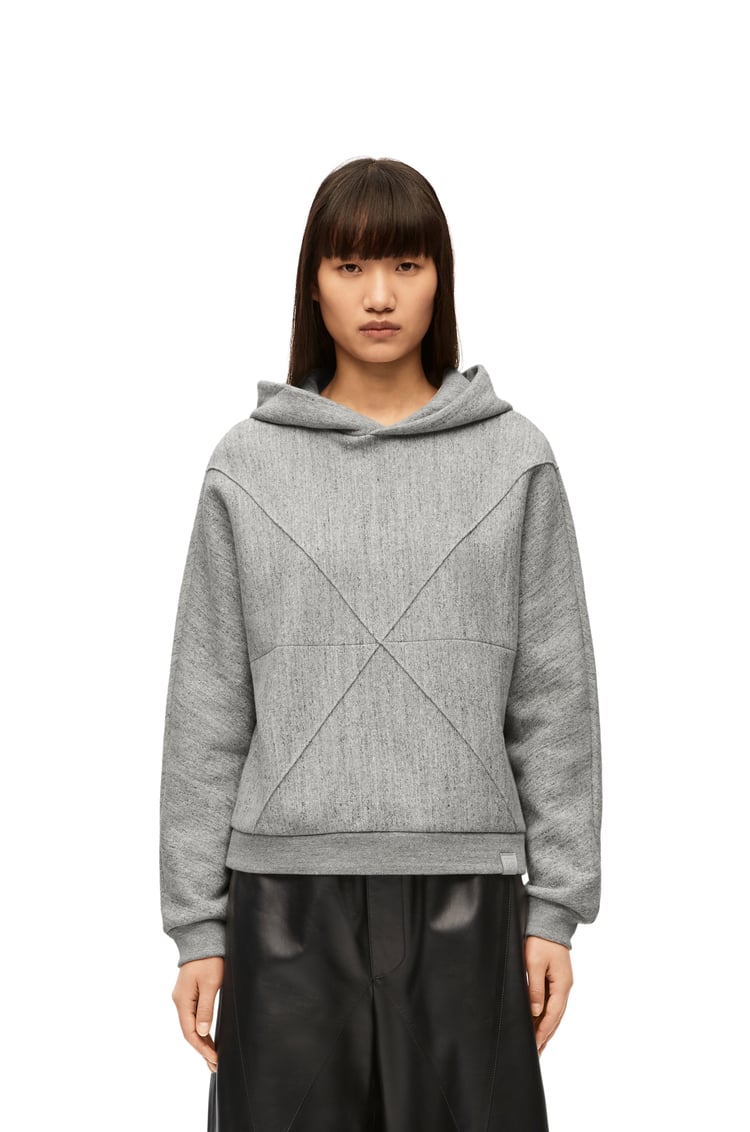 LOEWE Puzzle fold regular fit hoodie in cotton Light Grey