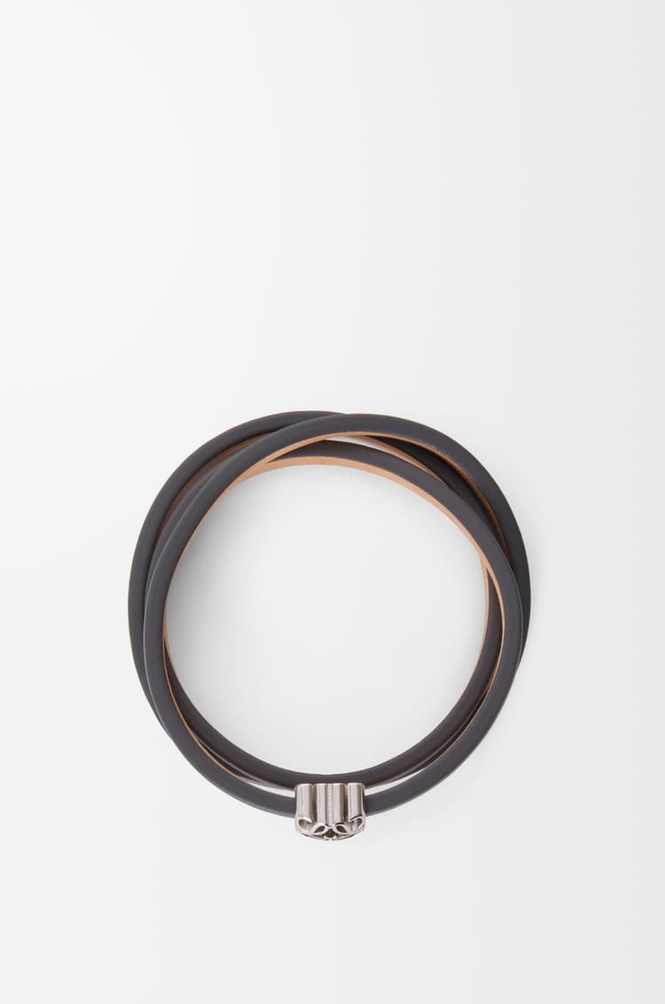 LOEWE Pulsera trenzada Anagram Bombé en piel de ternera Espresso