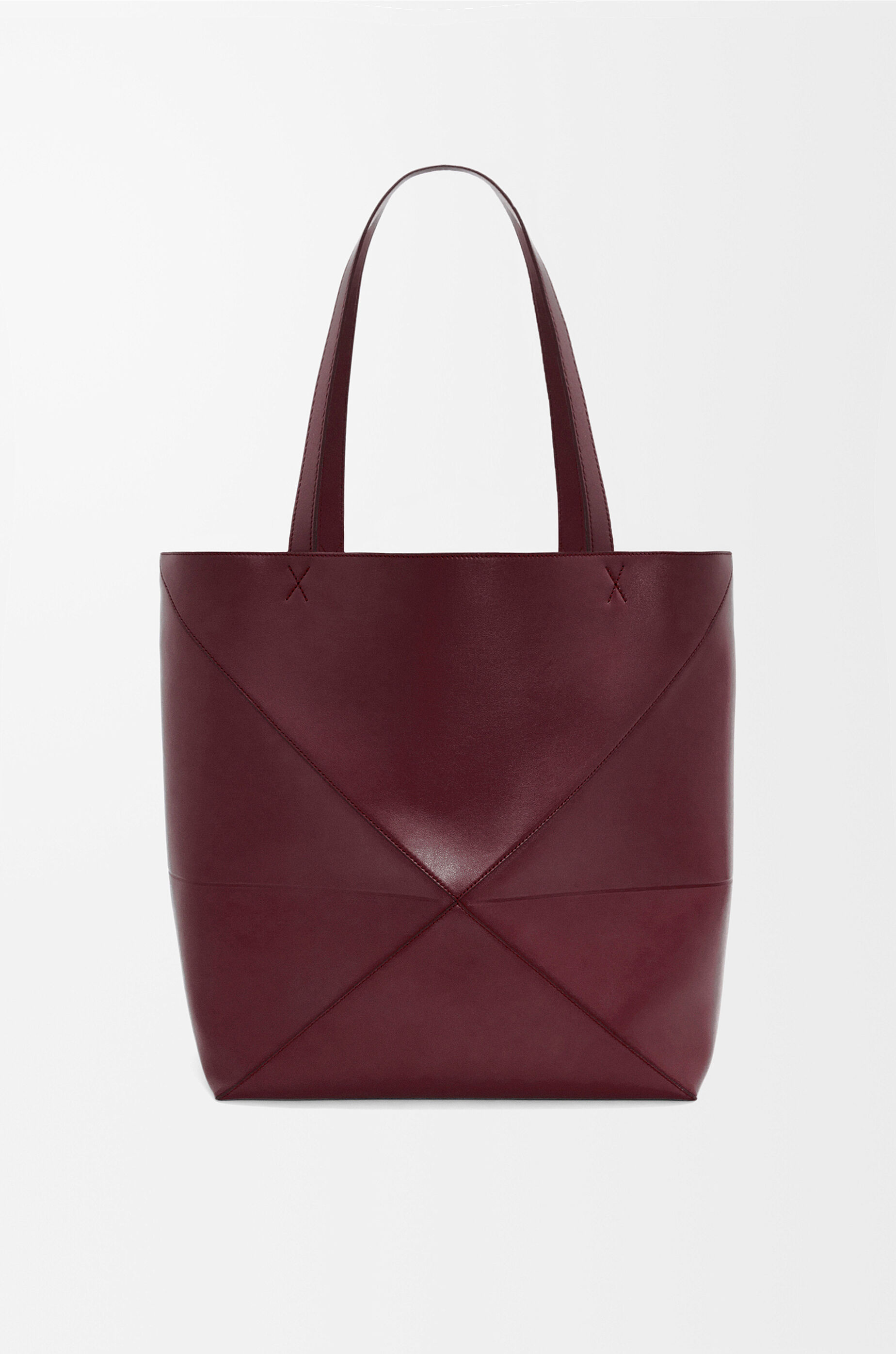 XL Puzzle Fold tote in shiny calfskin Red - LOEWE