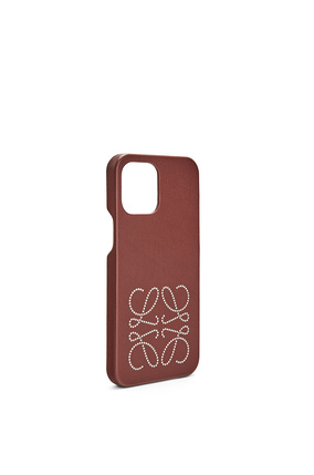 LOEWE Brand phone cover in calfskin for iPhone 12 Pro Max Berry plp_rd
