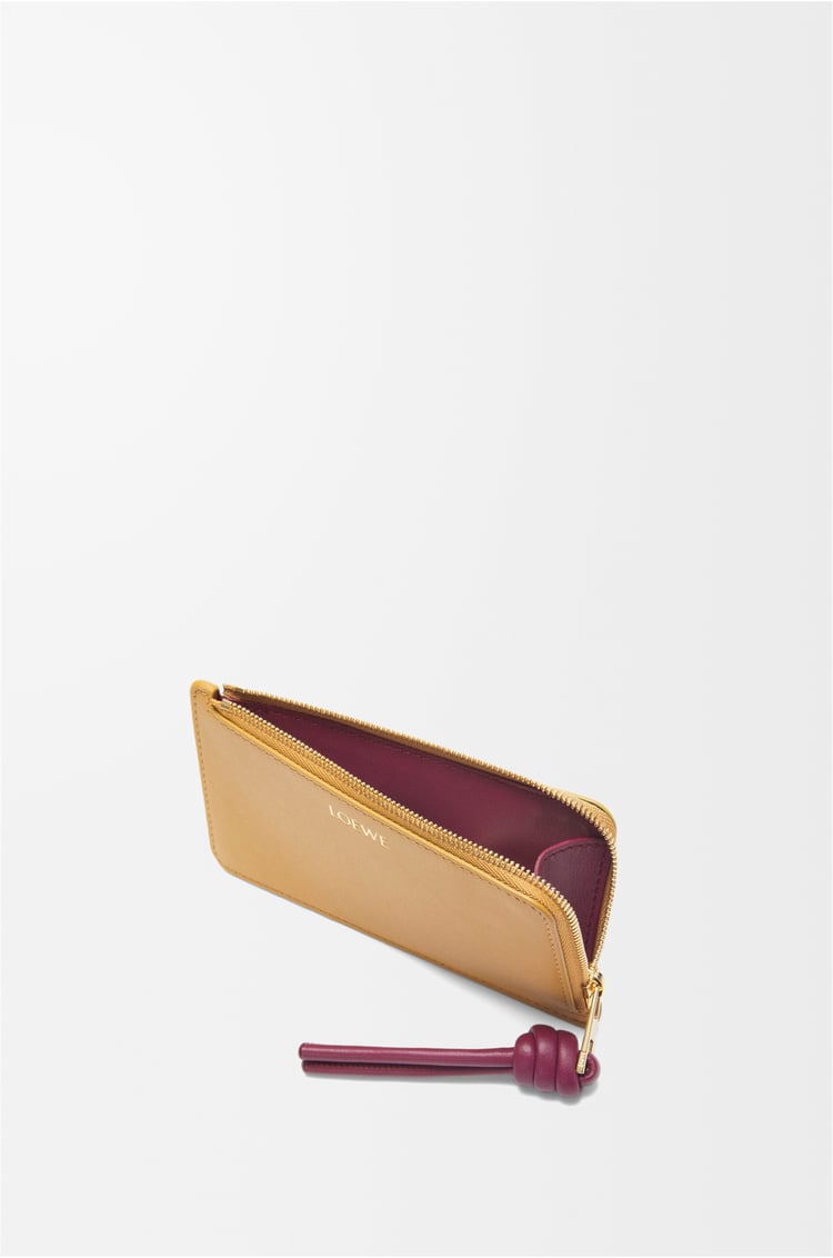 LOEWE Tarjetero-monedero Knot en piel napa de ternera Sáhara/Carmesí