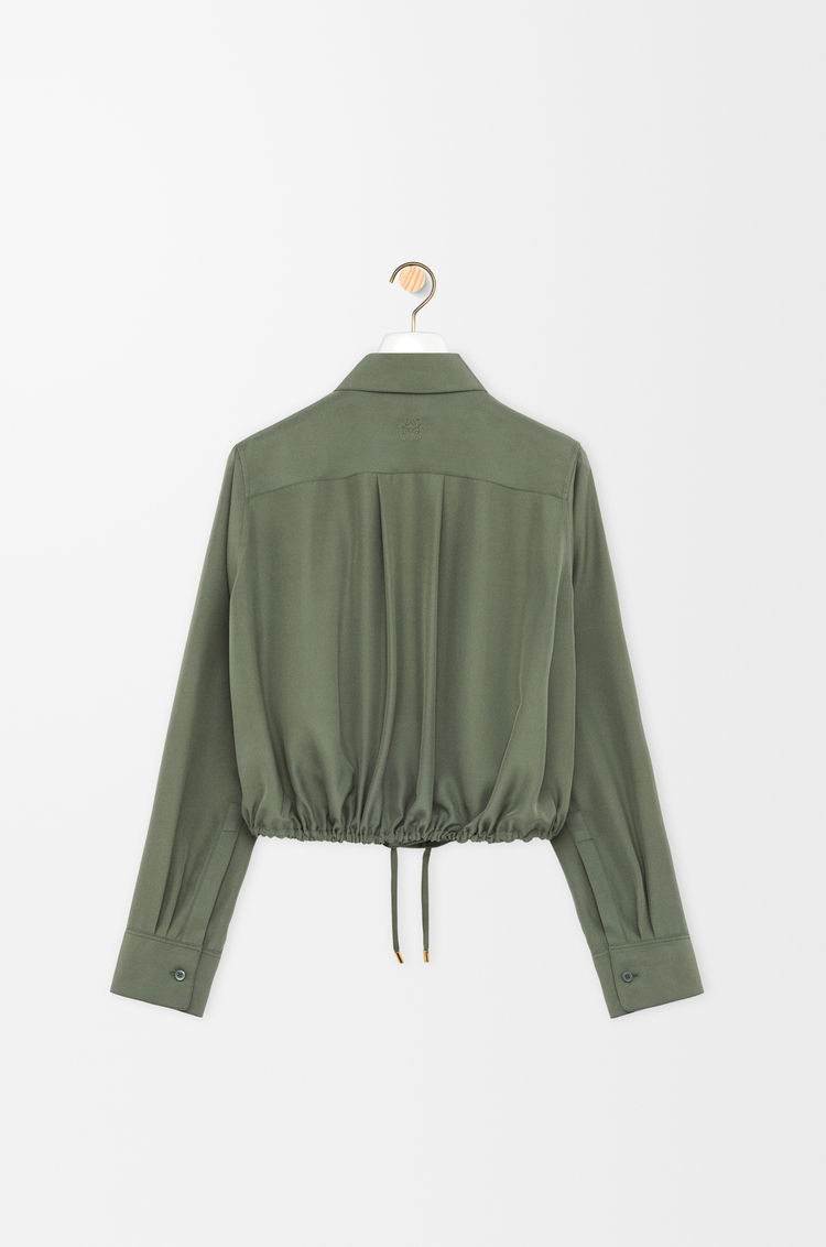 LOEWE Camisa globo en seda Verde Caqui