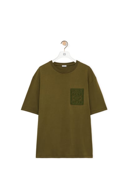 LOEWE Camiseta de corte holgado en algodón Verde Caza