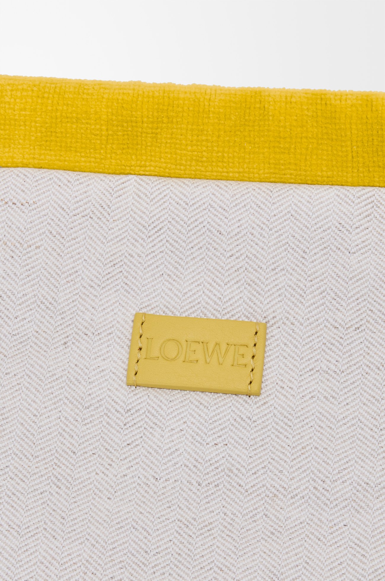 LOEWE Medium Drawstring pouch in terrycloth Yellow
