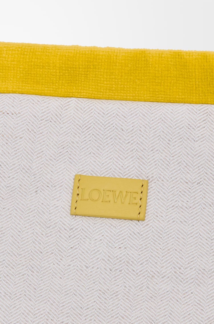 LOEWE Medium Drawstring pouch in terrycloth Yellow