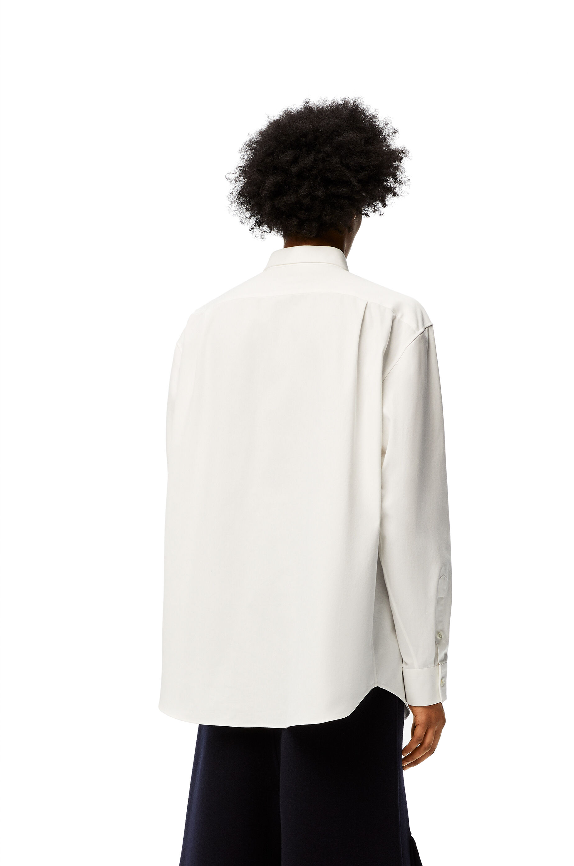 LOEWE cotton Anagram Curb Cut Long sleeve shirt one piece S359Y05XCV white 36