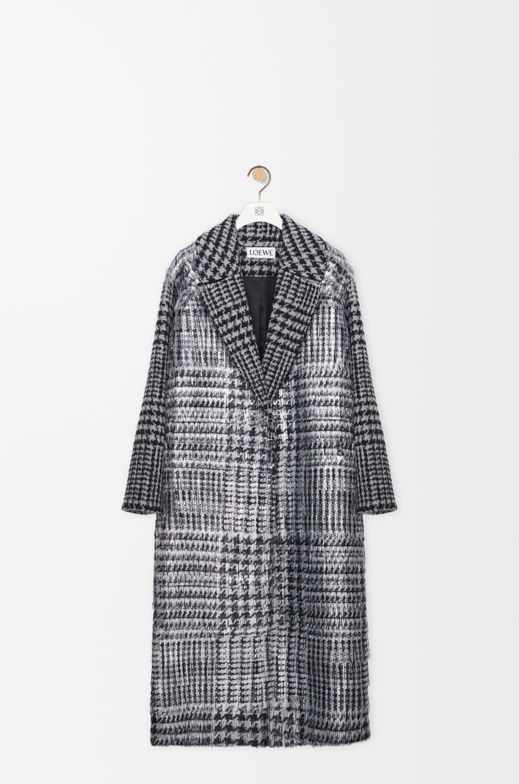 LOEWE Coat in wool and mohair blend Grey/Black