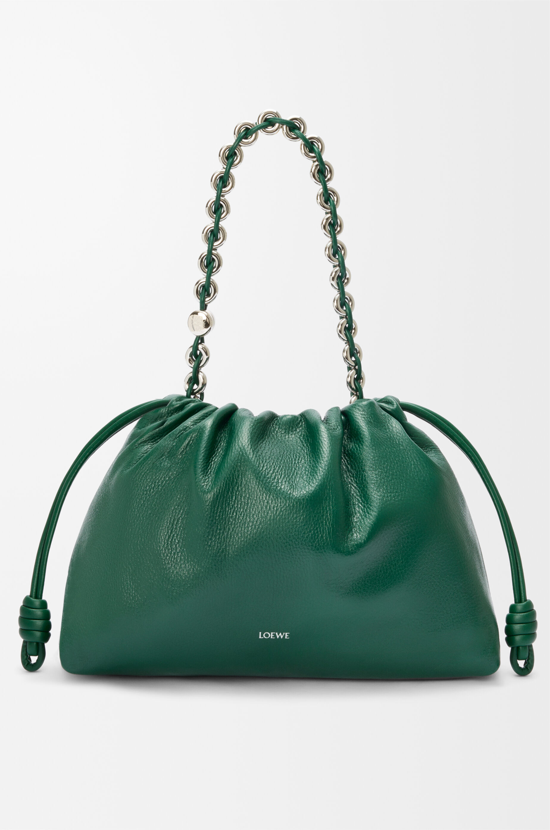 Large Flamenco purse in deerskin Green - LOEWE