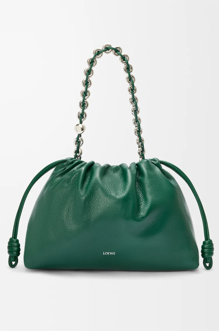 LOEWE Large Flamenco purse in deerskin Evergreen