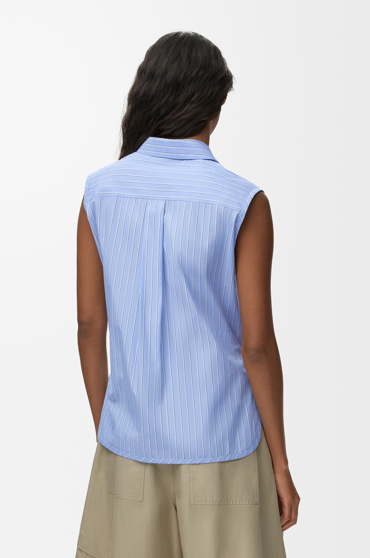 LOEWE 棉质无袖衬衫 蓝色/多色