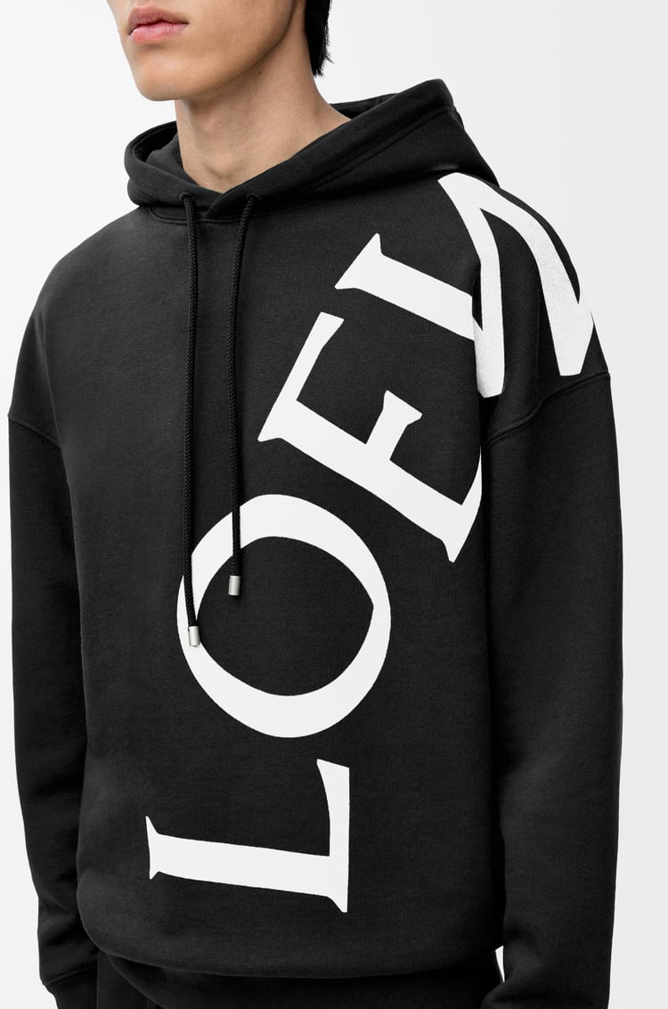 LOEWE Relaxed fit hoodie in cotton Black/White