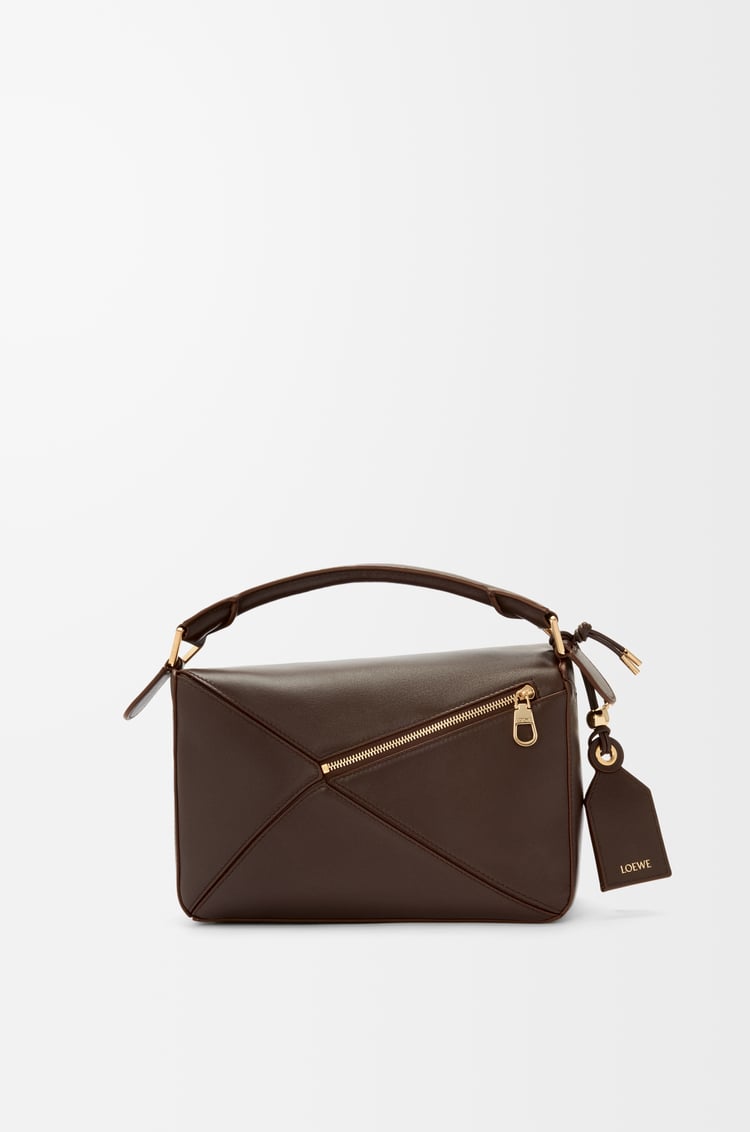 LOEWE Small Featherlight Puzzle bag in nappa lambskin Dark Brownie