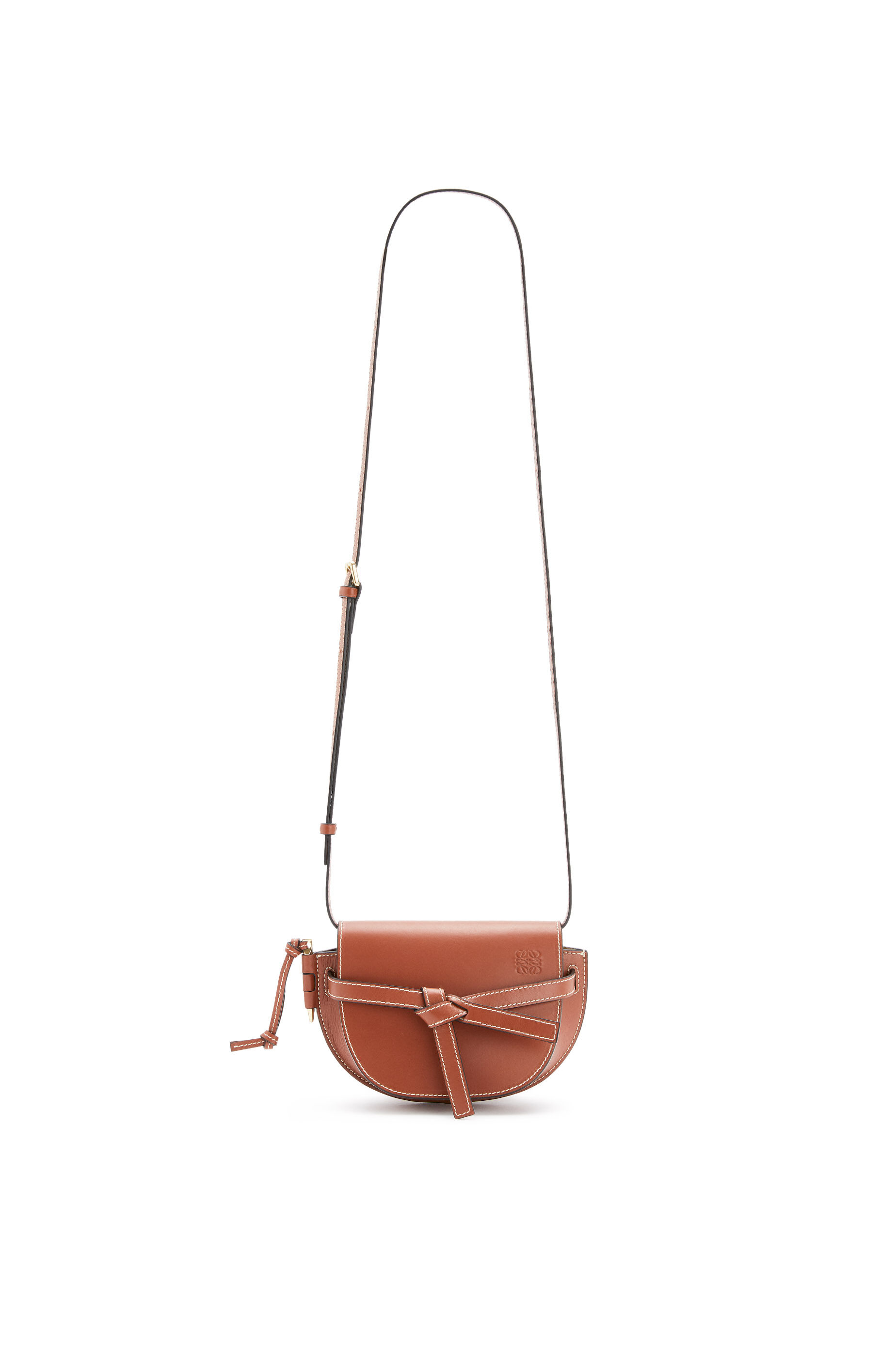 Mini Gate dual bag in natural calfskin Rust Color - LOEWE