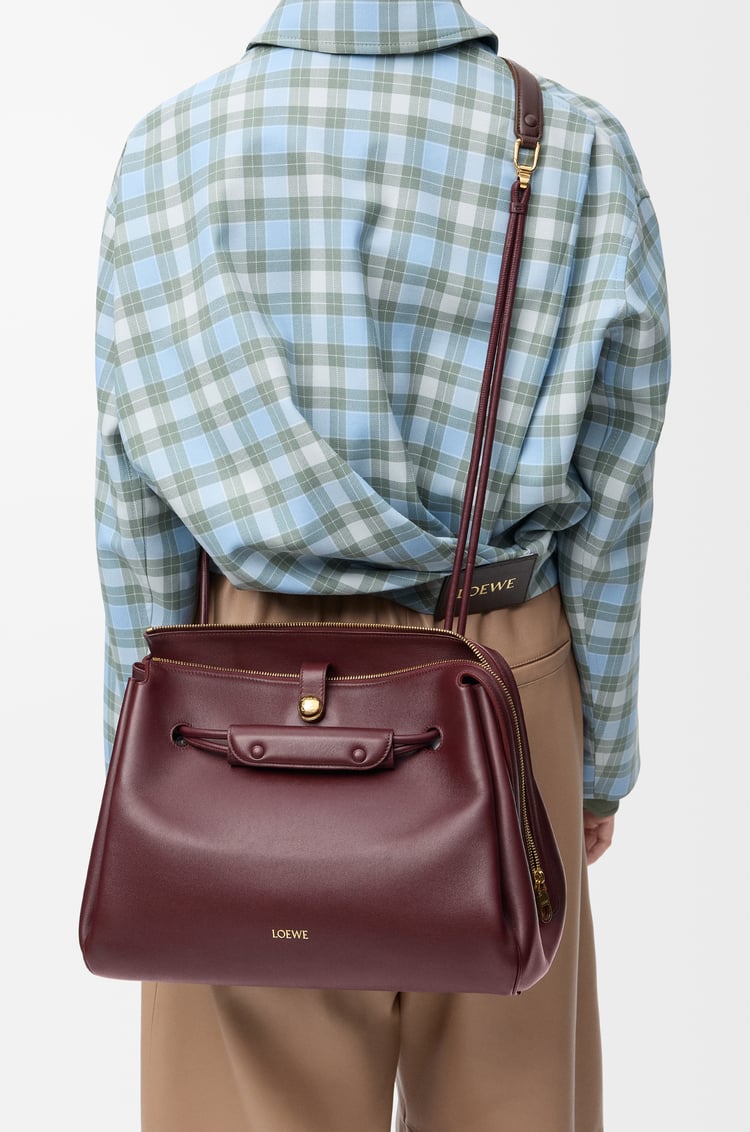LOEWE Large Madrid bag in supple calfskin Dark Burgundy