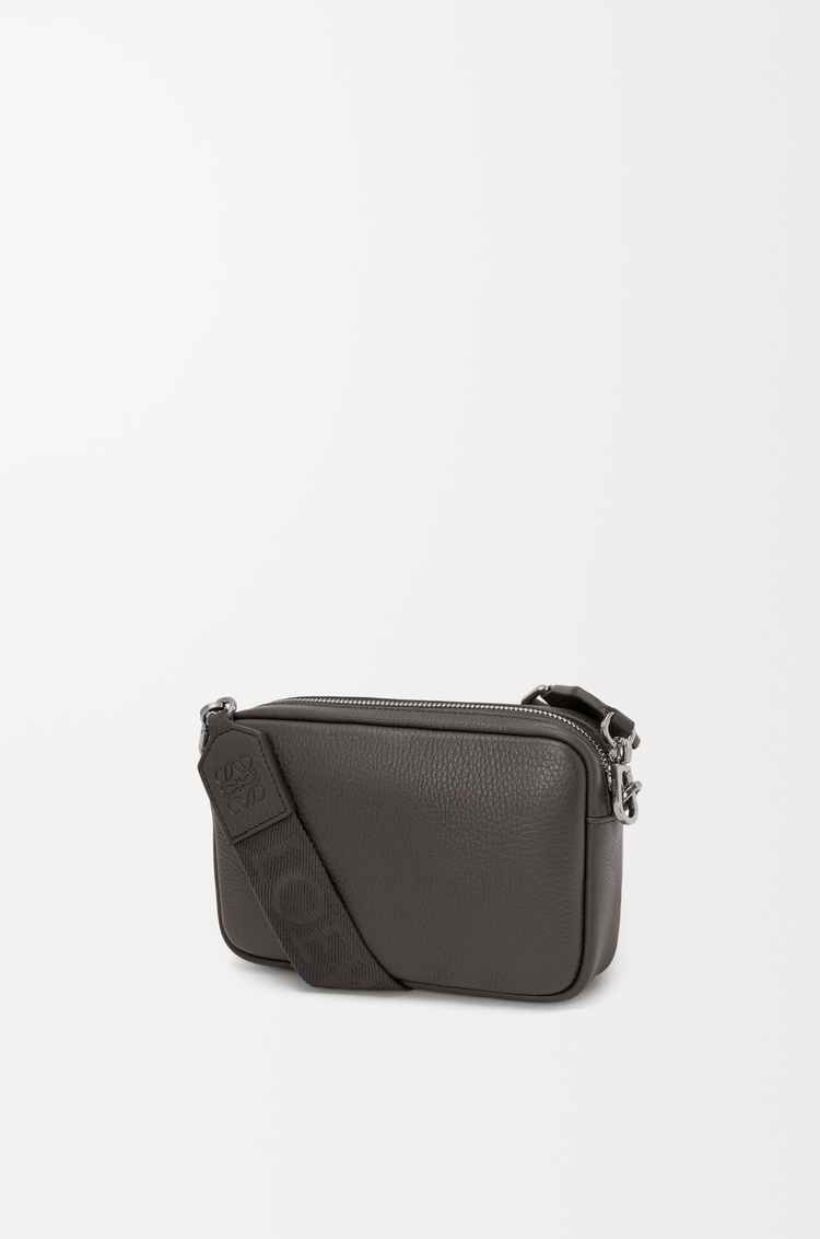 LOEWE Small Pebble messenger bag in supple grained calfskin Dark Grey