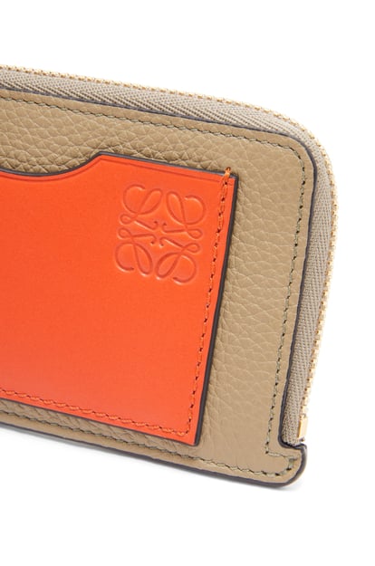 LOEWE Coin cardholder in soft grained calfskin Clay Green/Vivid Orange plp_rd