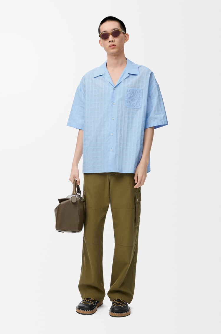 LOEWE Camisa de manga corta en algodón Azul Claro