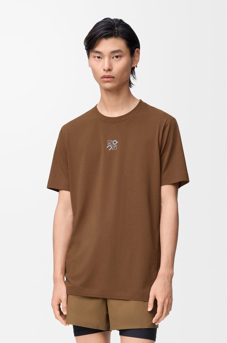 LOEWE Active T-shirt in technical jersey Toffee