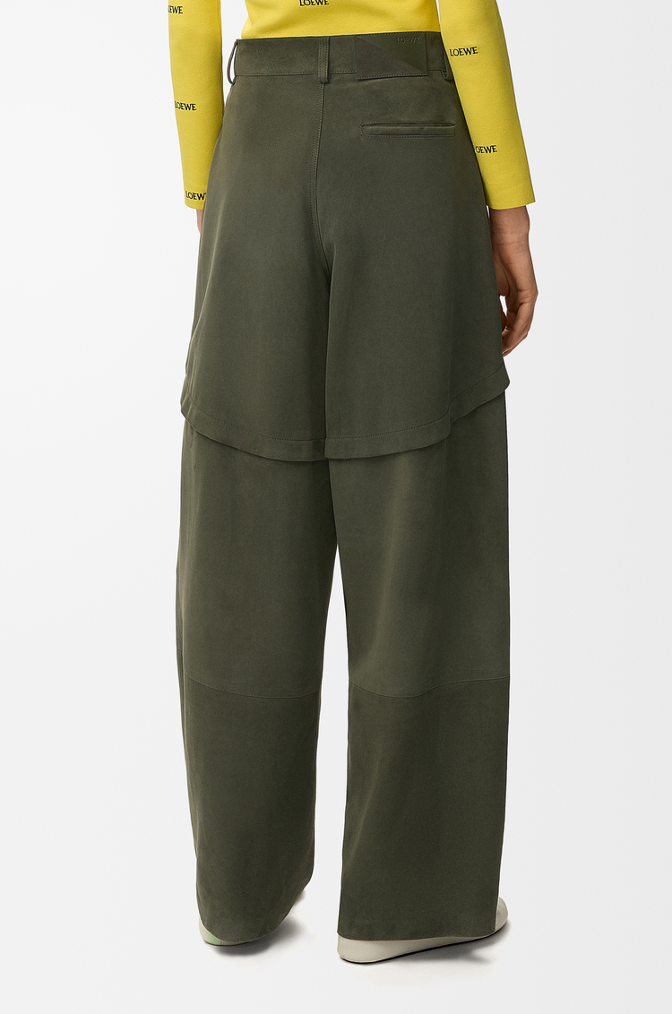 LOEWE Trousers in suede Khaki Green