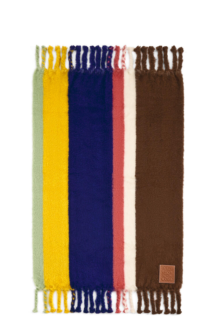 LOEWE Stripe blanket in mohair and wool Multicolor/Yellow pdp_rd