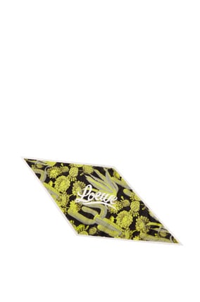 LOEWE Cactus lozenge scarf in cotton and silk Green/Multicolor plp_rd
