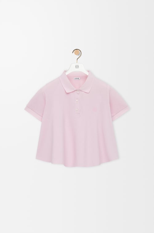 LOEWE 棉质梯形 Polo 衫 淡粉色