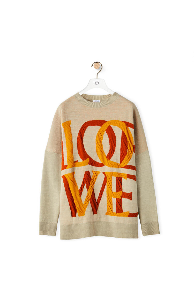 ロエベ ラブ ジャカード セーター リネン コットン サンド Loewe ロエベ ラブ ジャカード セーター リネン コットン サンド Loewe