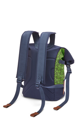 LOEWE Roll Top backpack in Anagram jacquard and nylon Apple Green/Deep Navy plp_rd