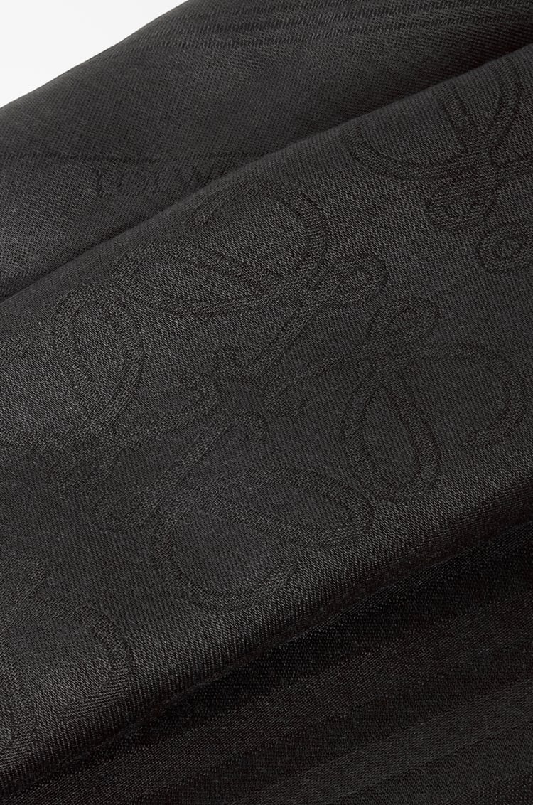 LOEWE Scarf in wool and silk Dark Coffee