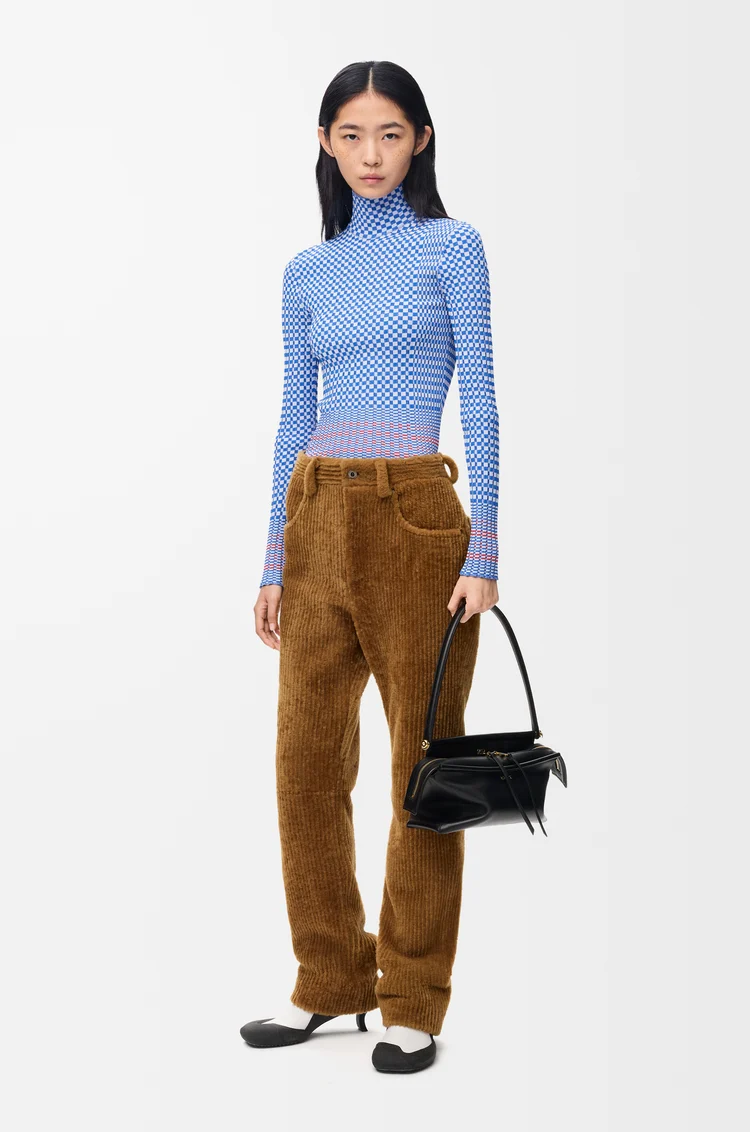 LOEWE Top en mezcla de viscosa Azul/Blanco