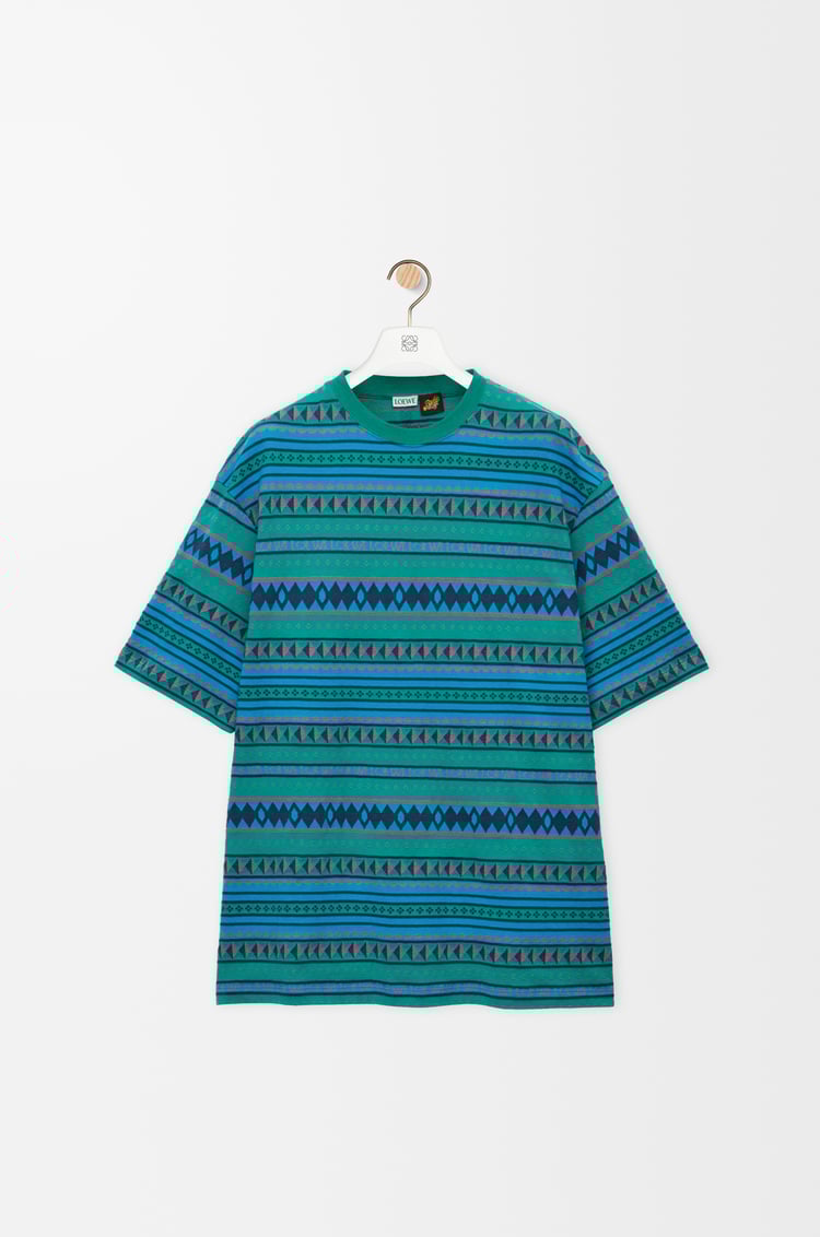 LOEWE Loose fit T-shirt in cotton Blue/Multicolor