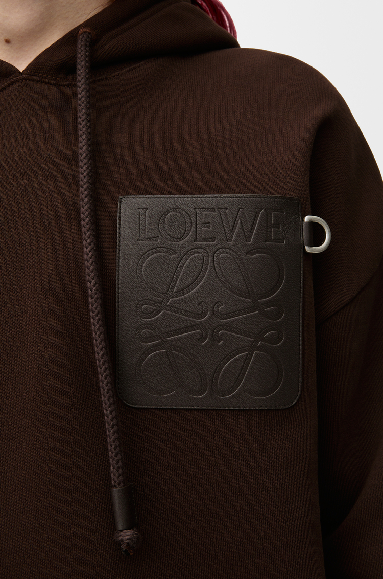 LOEWE Sudadera con capucha de corte holgado en algodón Marrón Chocolate