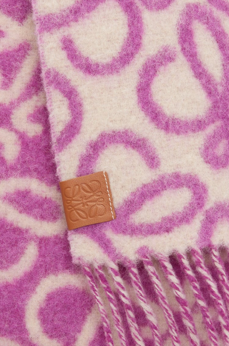 LOEWE Anagram scarf in alpaca and wool blend Purple/Beige Mist