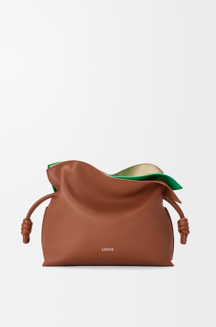 LOEWE Medium layered Flamenco clutch in nappa calfskin Multicolor Squirrel