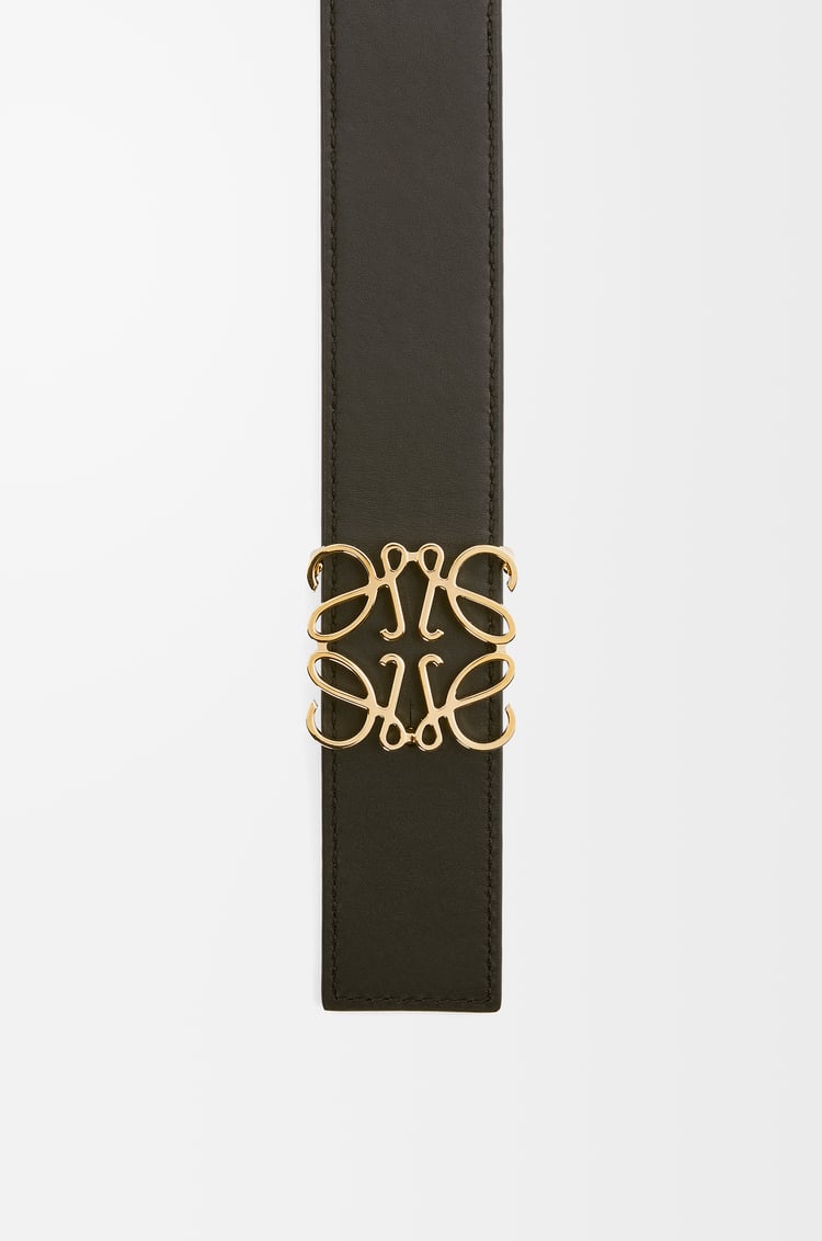 LOEWE Cinturón reversible en piel de ternera lisa con Anagrama Bronceado/Negro/Dorado