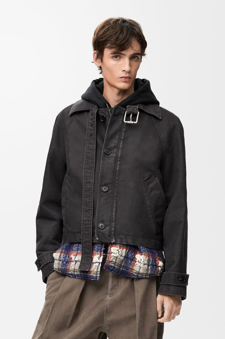 LOEWE Belted jacket in cotton Anthracite