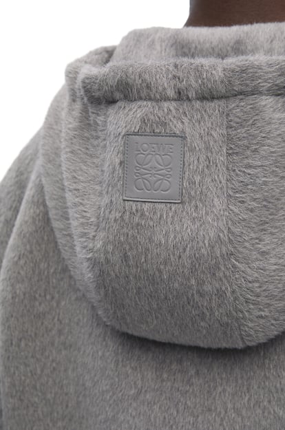 LOEWE Hooded jacket in lama and wool Grey Melange plp_rd