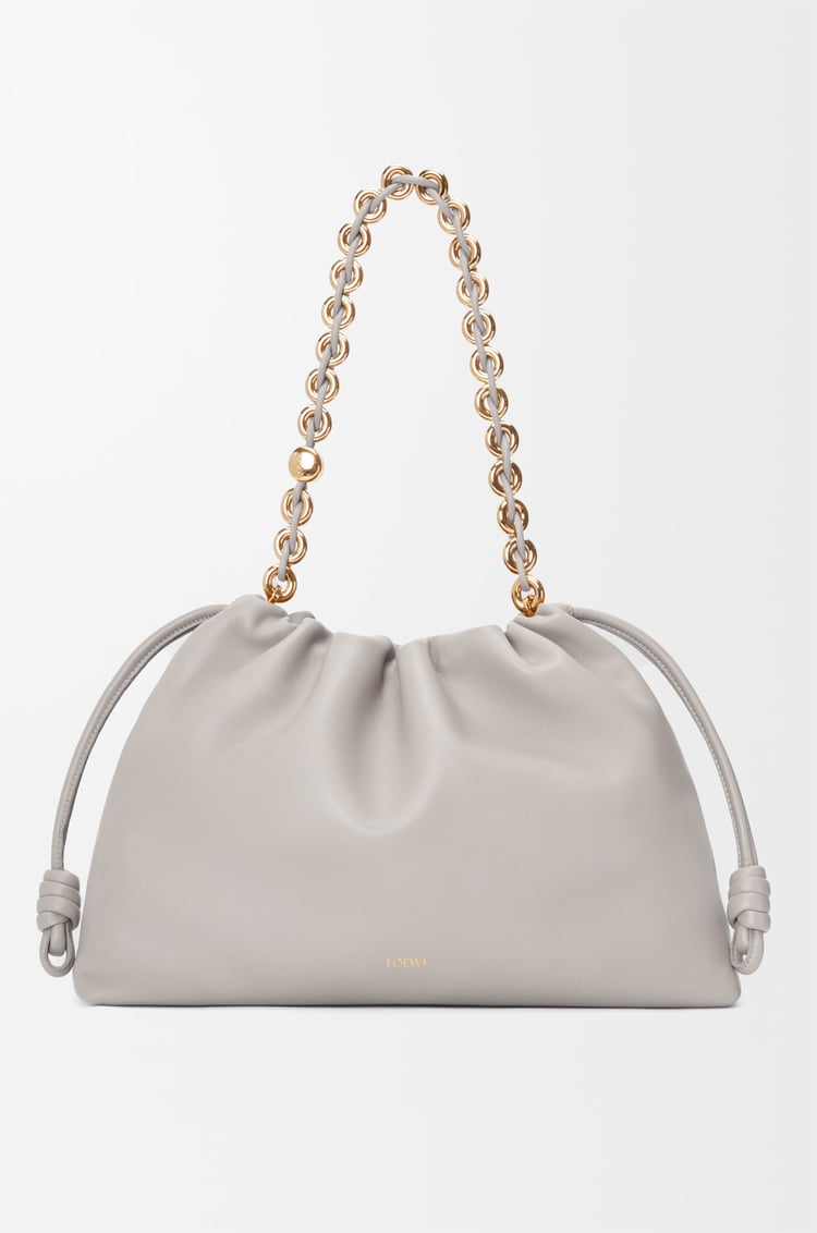LOEWE 大号柔软纳帕羊皮革 Flamenco Purse 手袋 银灰色