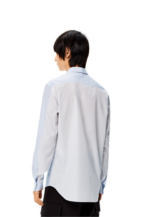 LOEWE 棉質拼接條紋襯衫 淺藍/白色 plp_rd
