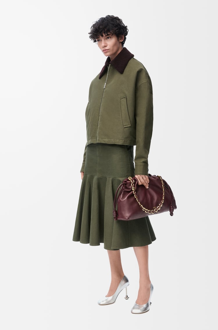 LOEWE Skirt in cotton Khaki Green
