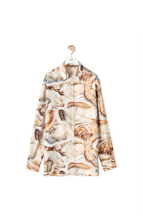 LOEWE Camisa en seda con estampado de ostras Beige Claro/Multicolor plp_rd