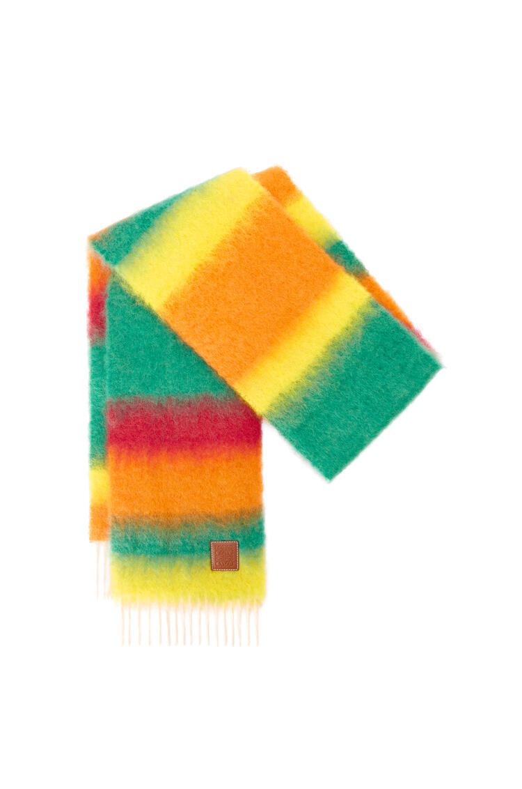 LOEWE Stripe scarf in mohair Green/Multicolor