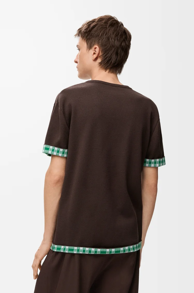 LOEWE Top in wool and cotton Brown/White